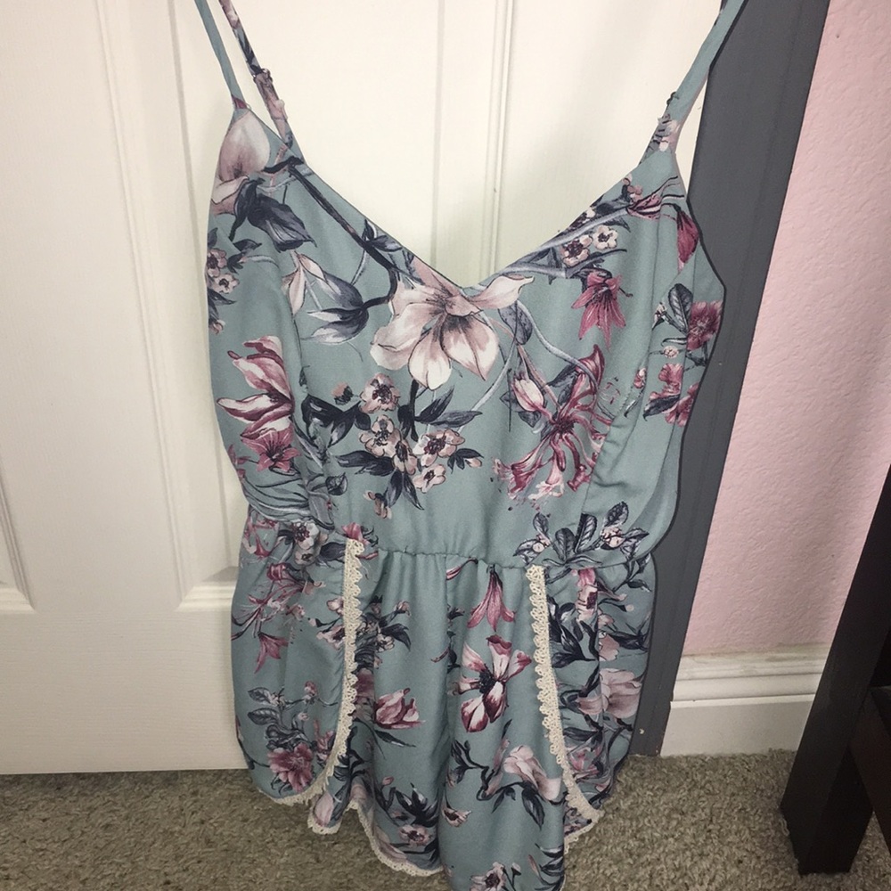 Light blue floral romper!!